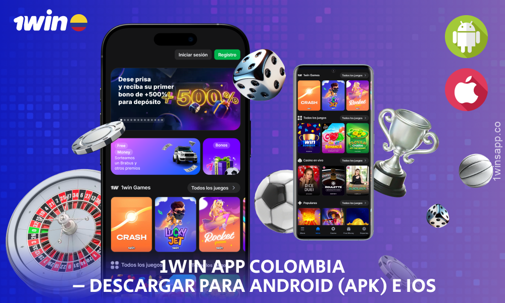 La app de 1win para Android e iOS en Colombia te facilita apostar en deportes y jugar juegos de casino, además de darte un bono de bienvenida en tu primer depósito