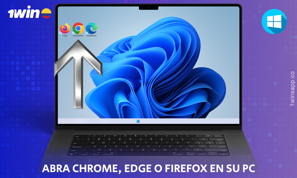 Para descargar la aplicación 1win Colombia para PC, abra el navegador