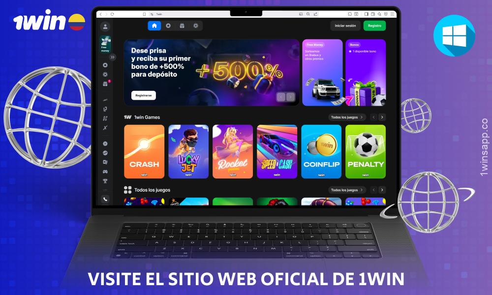 Visite el sitio web oficial de 1win para descargar la aplicación para PC