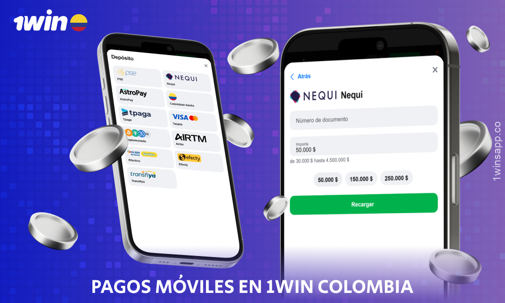 La aplicación 1win Colombia admite pagos móviles a través de tarjetas, transferencias y monederos para facilitar el ingreso y la retirada de fondos de los jugadores